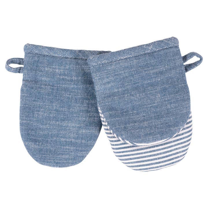 KAF Home - Wholesale Oven Mitt/Pot Holder - Strada Set of 2 Chambray Mini Mitts - 7"