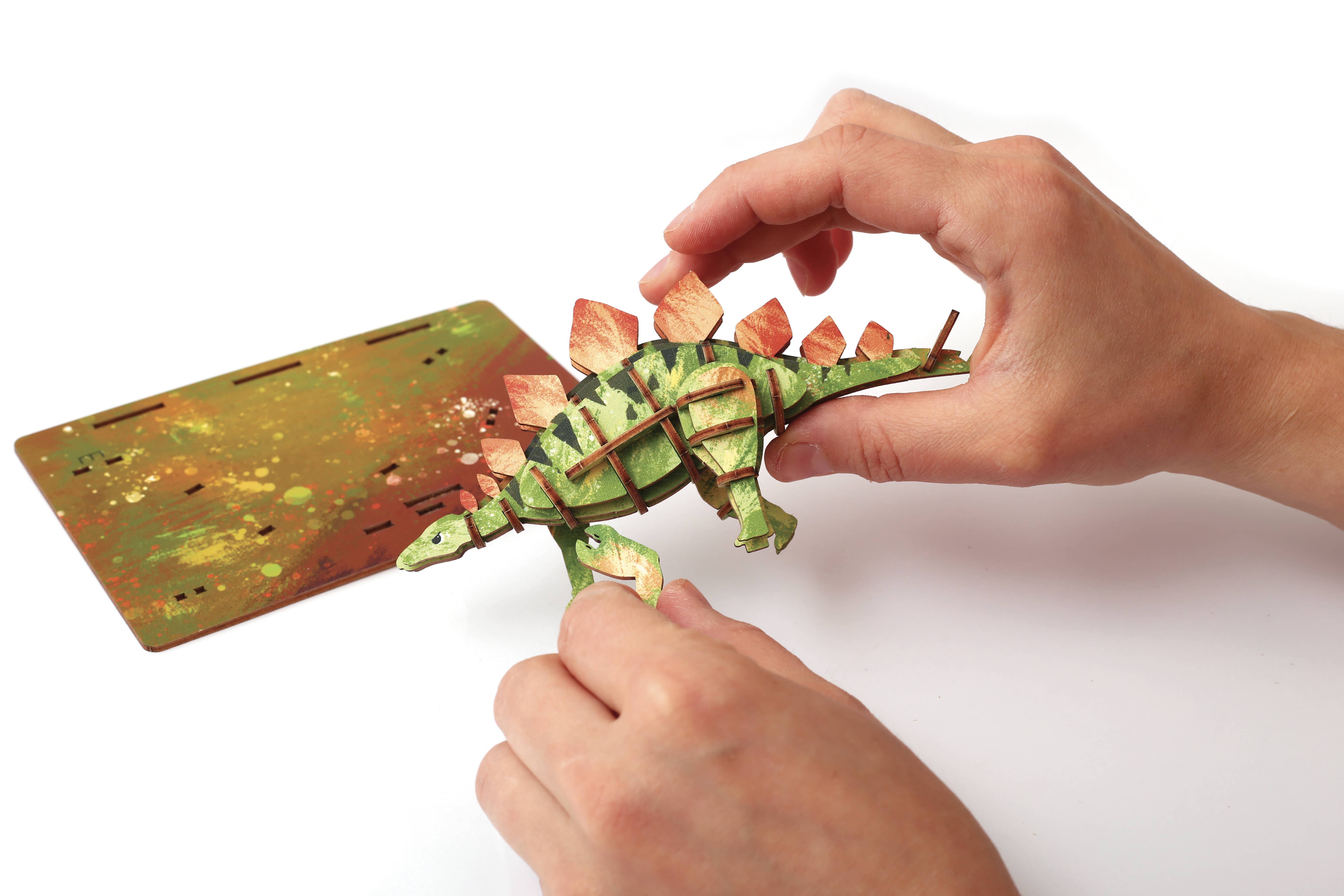 Graine Créative - Wholesale DIY Craft Kit - Kids - 3D WOODEN MODEL STEGOSAURUS7