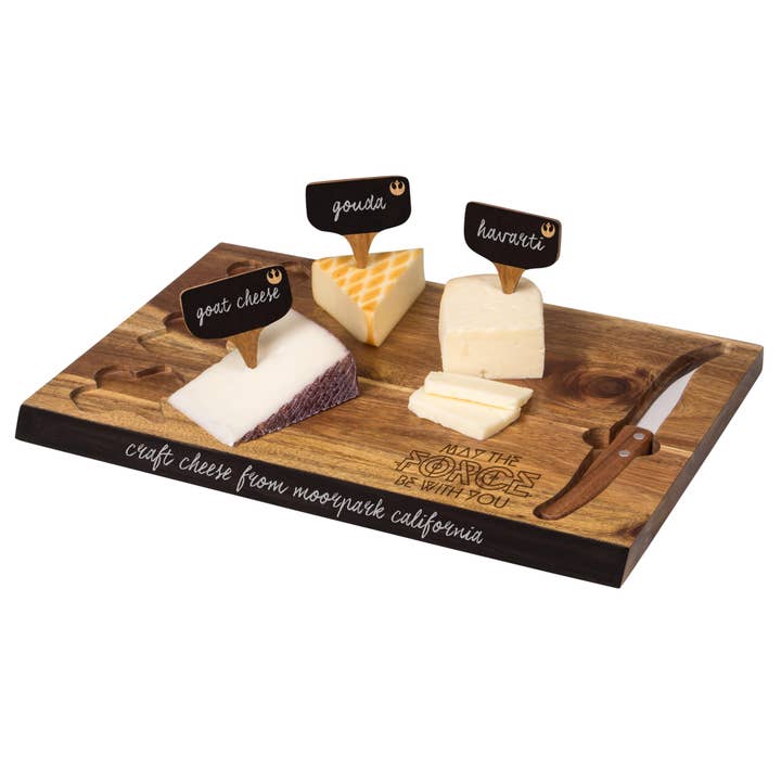 Picnic Time Family of Brands - Wholesale Cheese Board - Star Wars Rebel Alliance Delio Acacia Cheese Cutting Board