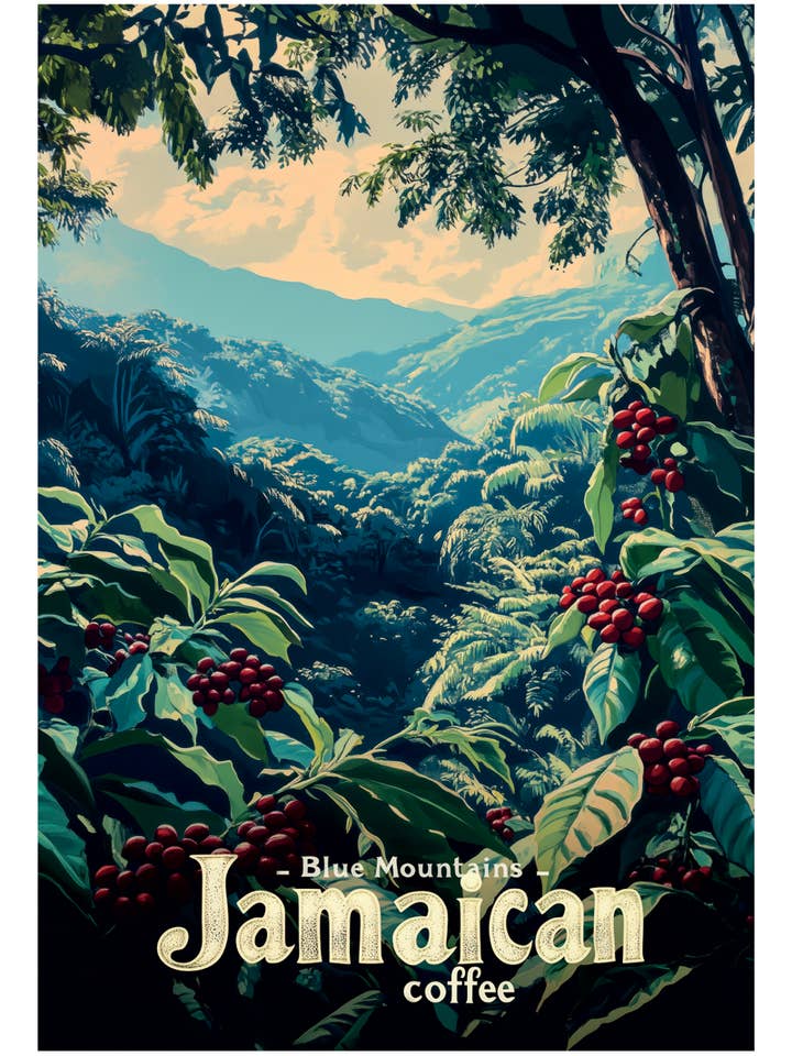 Blue Mountains - Caffè Giamaicano - Poster per cucina per la vendita all'ingrosso da parte di MokaMouse