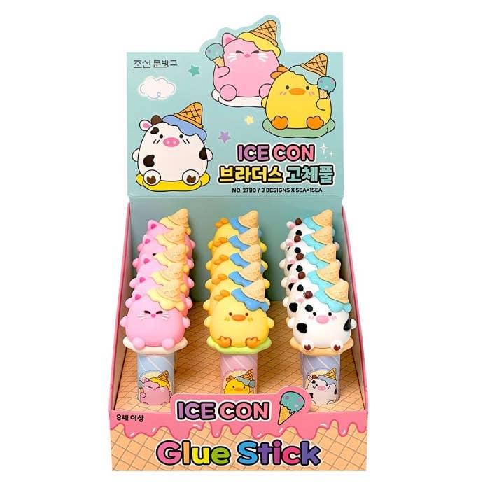K-Wonderland - Wholesale Glue - Ice cone Brothers Glue Stick – Cute Character Stationery9
