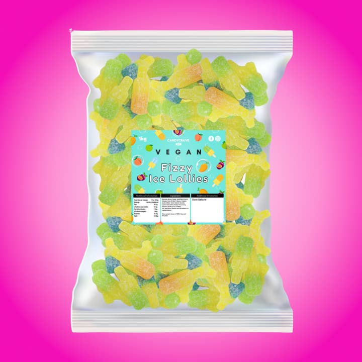 2kg Bonbons Crave Véganes Glacés Acidulés en Sucettes pour la vente par Clickin It Candy