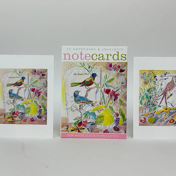 Painted Finch & Swallow Tail'd Hawk Notecards - Emily Sutton for wholesale by Art Angels