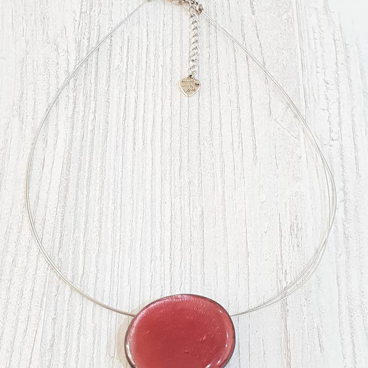 Capiz necklace short / pendant approx. 34x40mm / BG-1123 für den Großhandel von Gloria-Maris