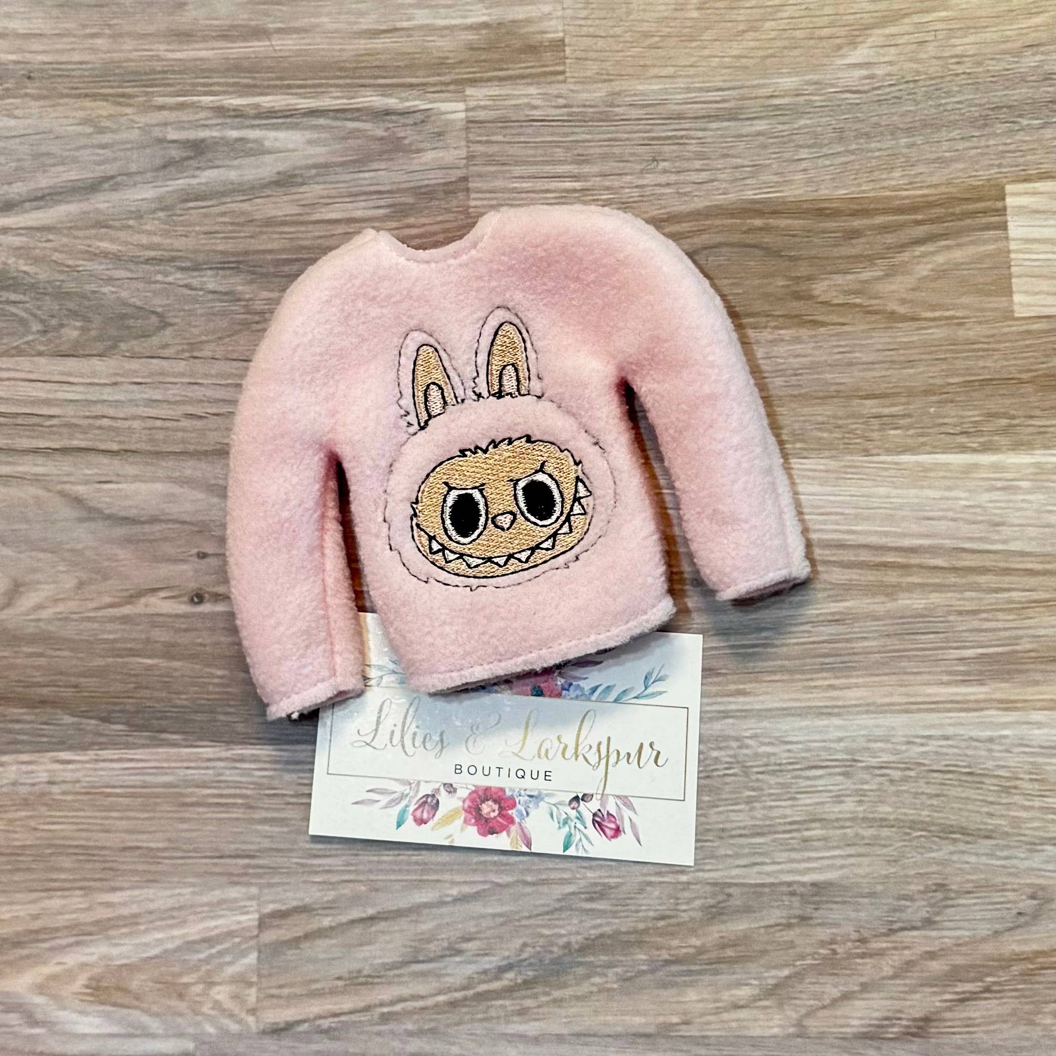 Lilies & Lark Boutique - Wholesale Christmas Decoration - Fluffy Monster Elf Sweater - Light Pink1