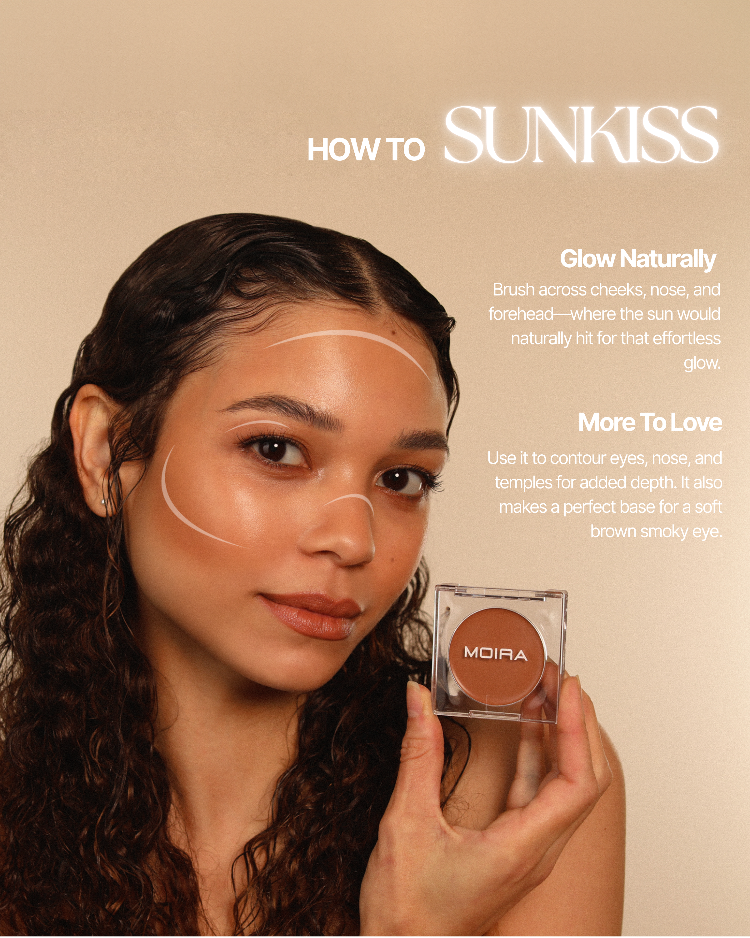 Moira Cosmetics - Vente Poudre de soleil/poudre bronzante - Stay Golden Crème Bronzer & Contour (450N)5