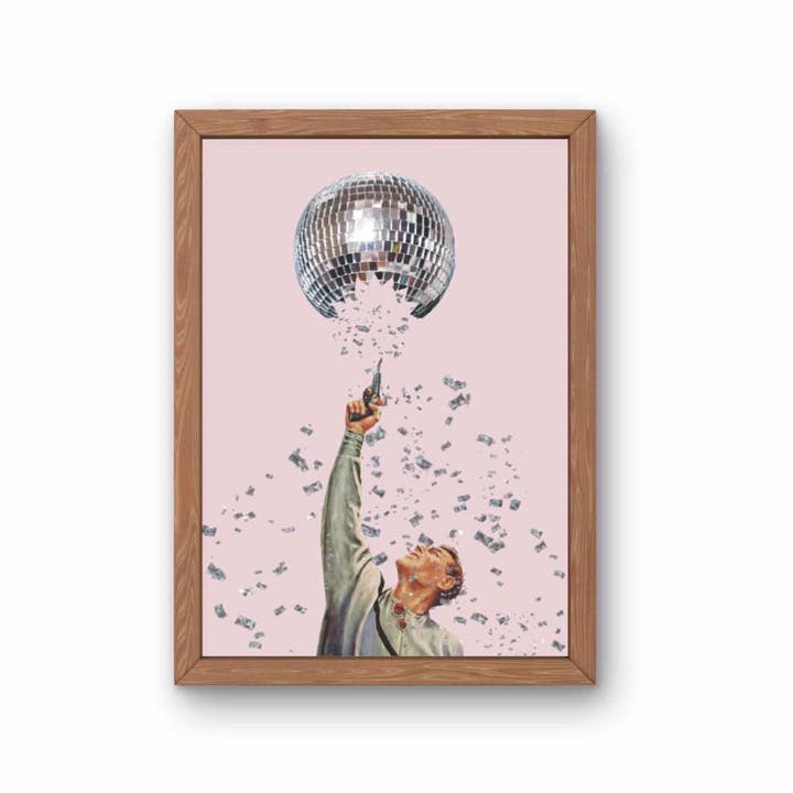 Lady Kady Art - Wholesale Art Print - Disco Surreal Retro Collage Art, Trendy Disco Art Print