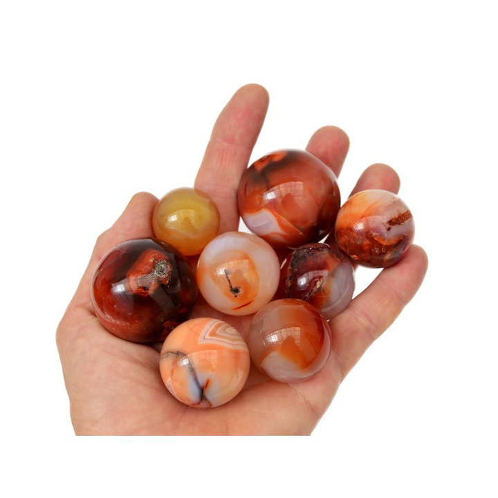 Carnelian Sphere Crystal (25mm - 40mm) for wholesale by Kaia & Crystals