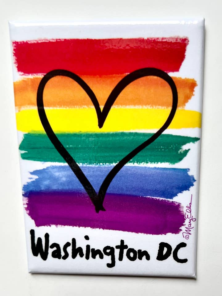 Washington DC Magnet Rainbow Pride Heart | DC Souvenir Gift for wholesale by Mary Ellis