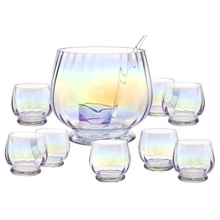 Monterey Irisierendes Punschschalen-Set, 10-teilig für den Großhandel von Godinger