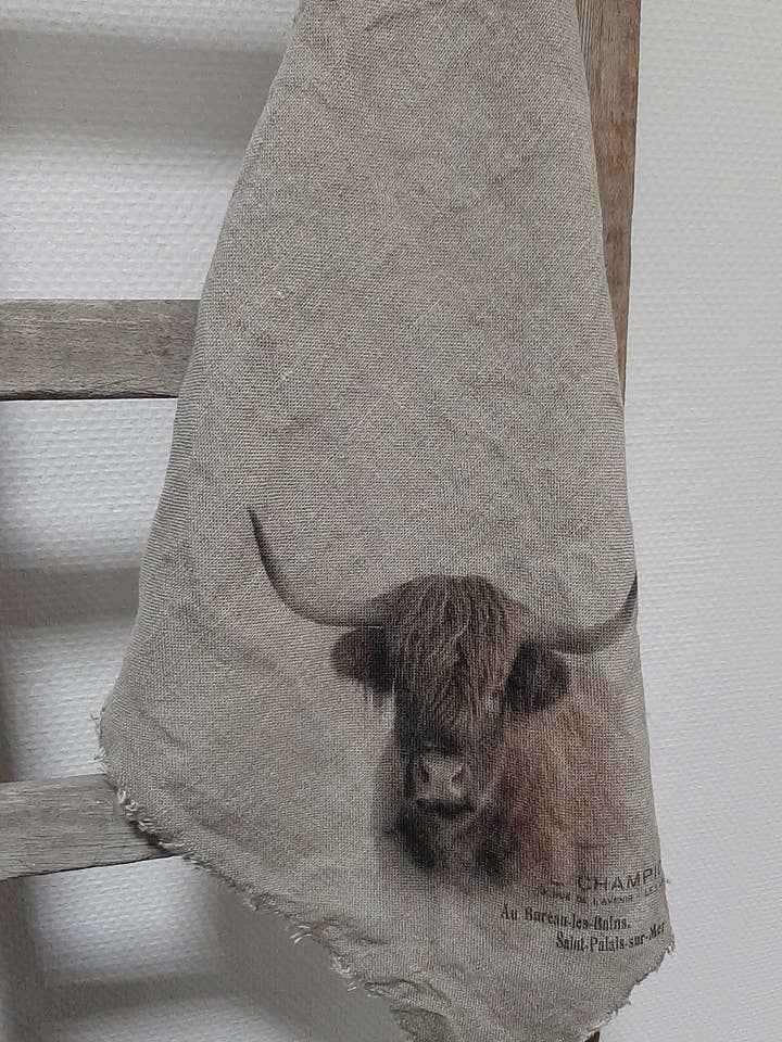Shabby sierdoek gekleurde hooglander voor wholesale door Nino-Art