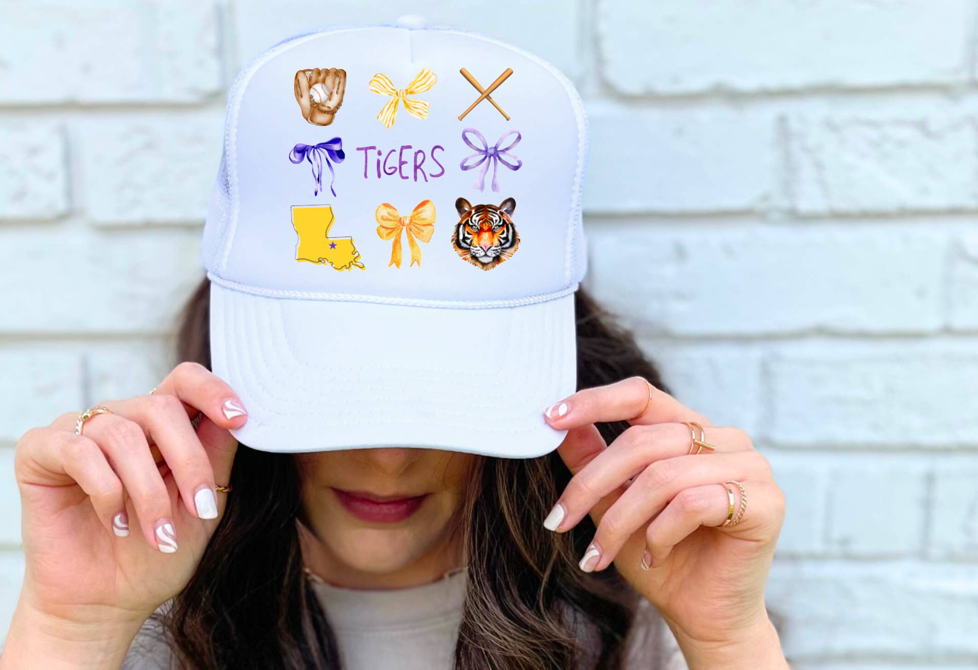 Gia Gifts Boutique - Wholesale Trucker Hat - Women's - LSU Tigers Baseball Trucker Hat Louisiana
