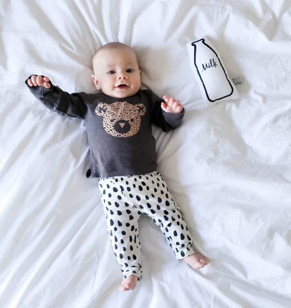 Fennco Styles - Vendita all'ingrosso Completo top e pantaloni - Neonati - Completo casual da ragazzo Teddy Bear 2 pezzi 2