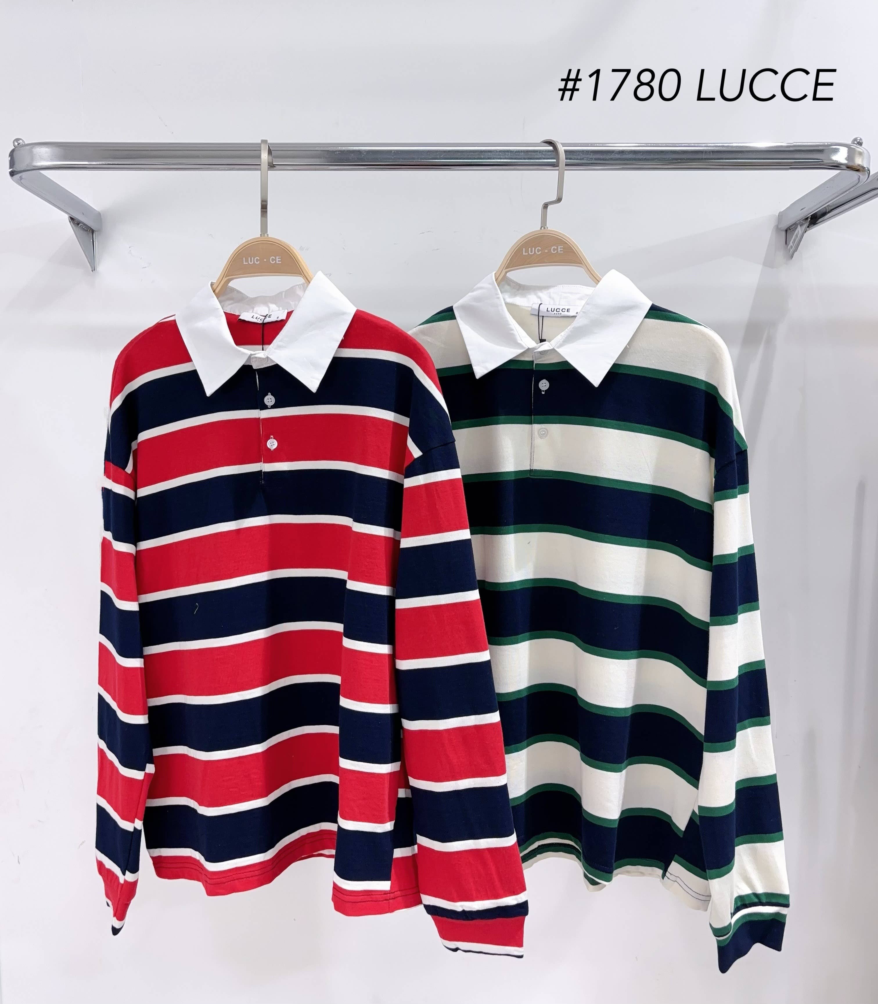 LUCCE - Wholesale Knit Sweater - Women's - Striped polo - PU17802