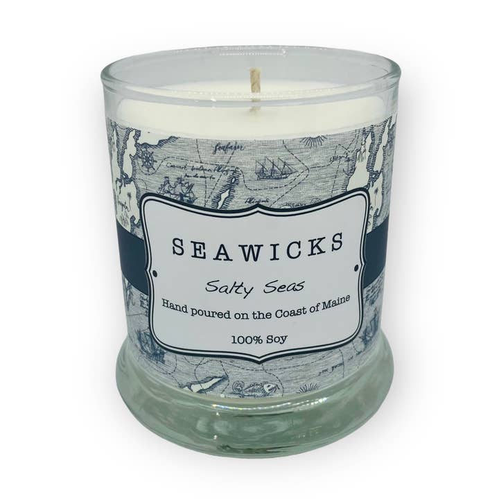 Bougie Salty Seas 100% soja pour la vente par Seawicks Candle Company