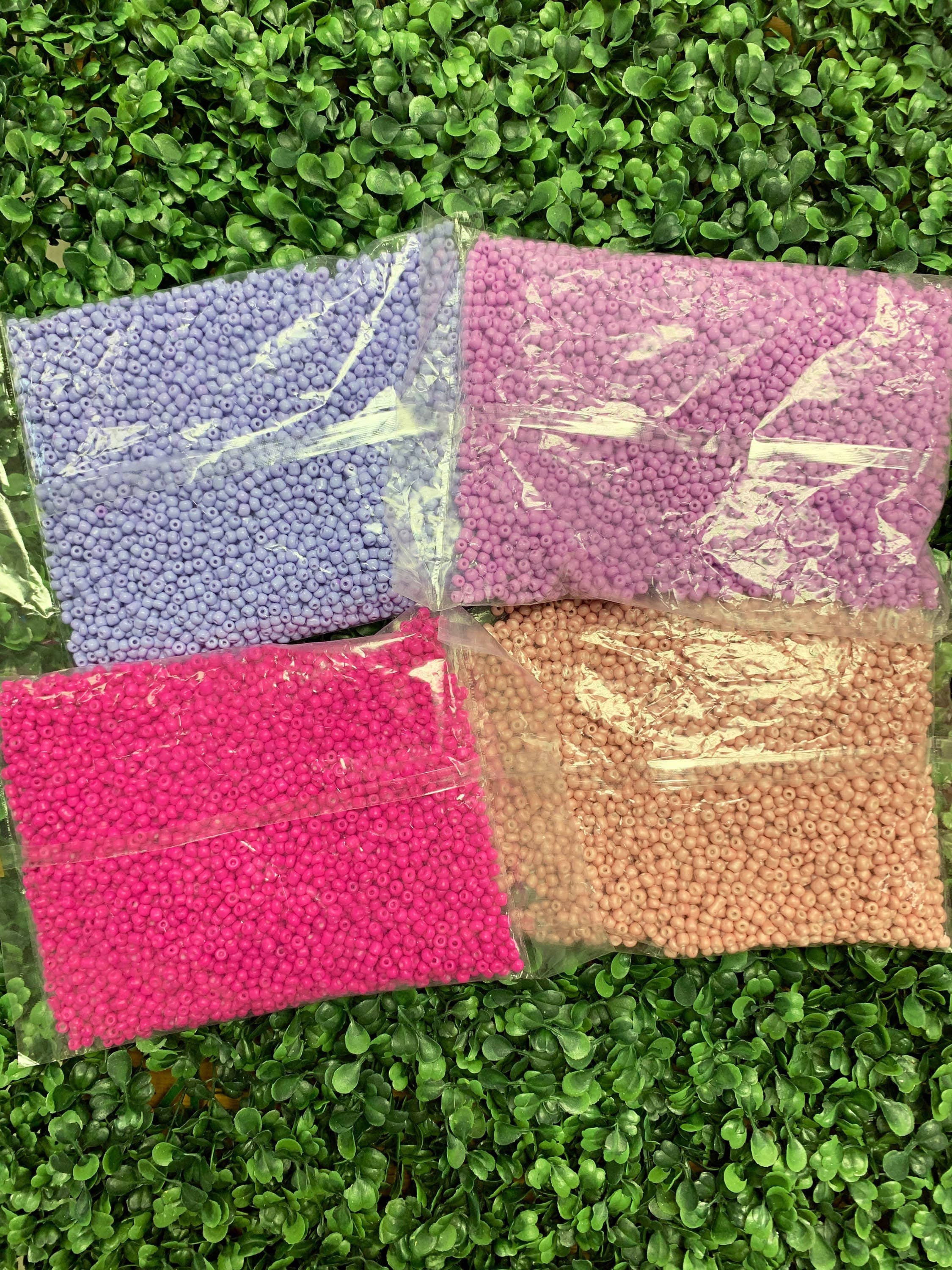 The Bead Bazaar - Wholesale Beads - 5000 4mm Pink Waist Beads Seed Beads, Round Lilac Seed Beads0