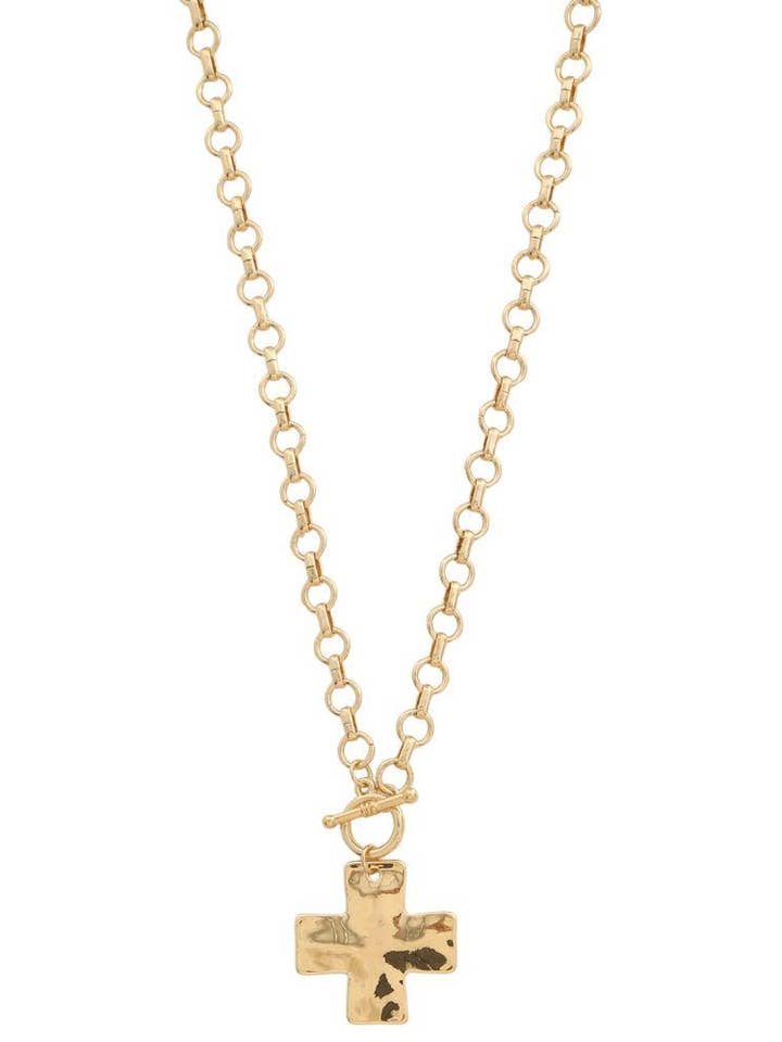 Wide Cross Pendant Toggle Clasp Circle Metal Necklace 1 for wholesale by anbfashion