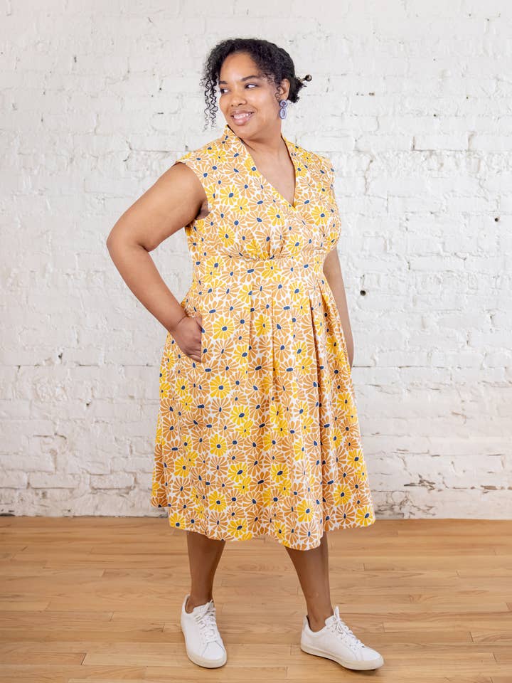 Lucille Plus Size Dress Sunny Floral for wholesale by Mata Traders