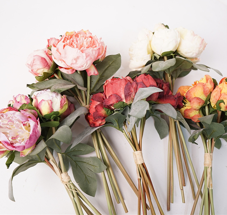 Sweet Home Deco - Vente Fleurs artificielles - Bouquet floral de pivoines en soie de 12 po, pivoines printanières, 7 tiges10