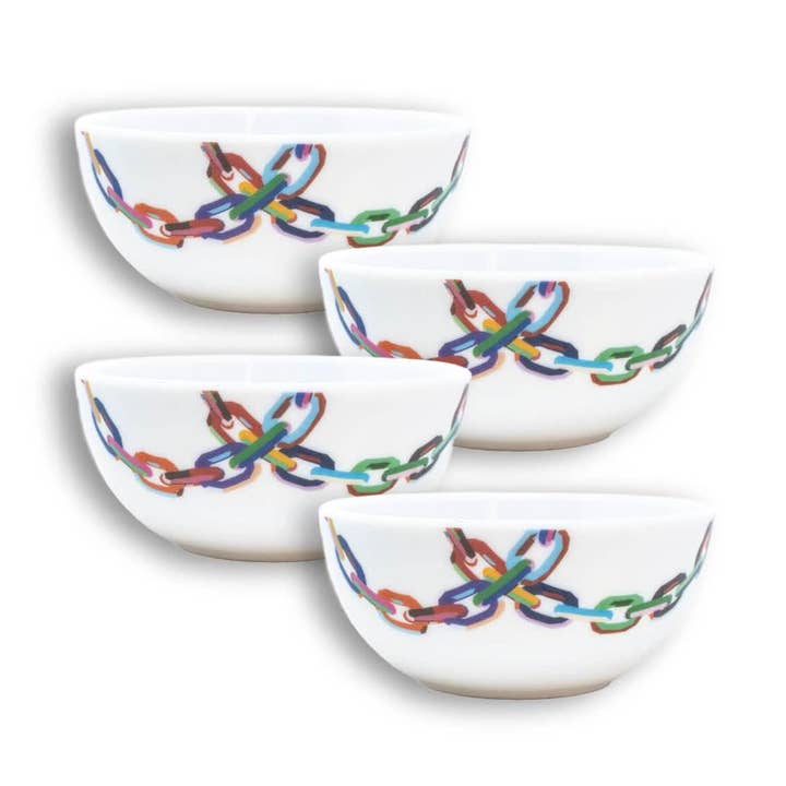Large Chain Link Melamine Bowl Set of 4 for wholesale by Elizabeth Sutton Home