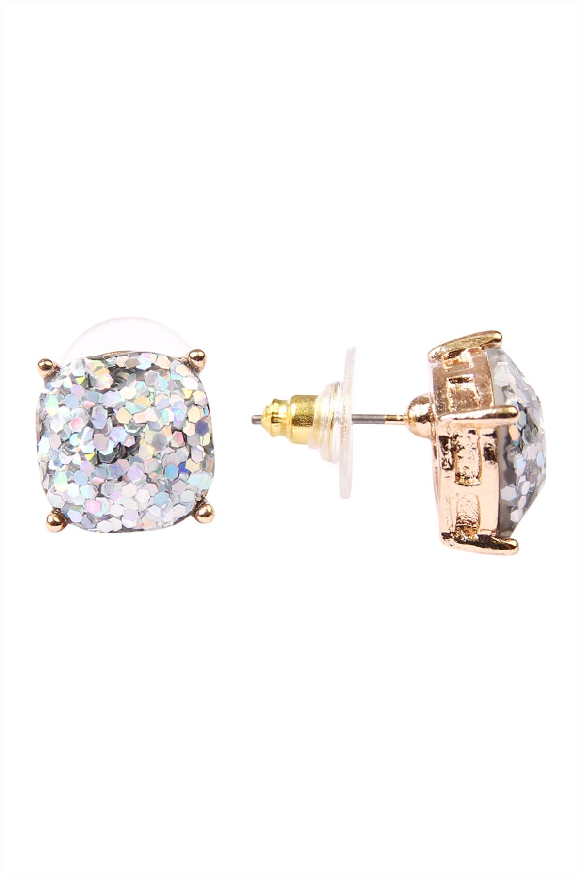 MYS Wholesale Inc - Wholesale Stud/Post Earrings - Shiny Cushion Glitter Earring15