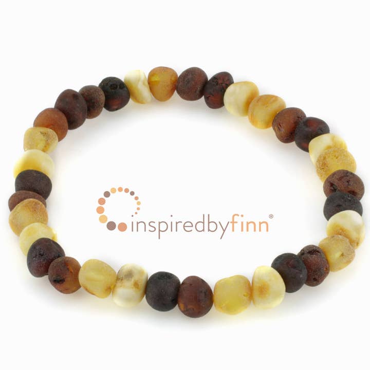 Inspired By Finn - Wholesale Beaded Bracelet - Baltic Amber Bracelet - Elastic - Raw Diversity