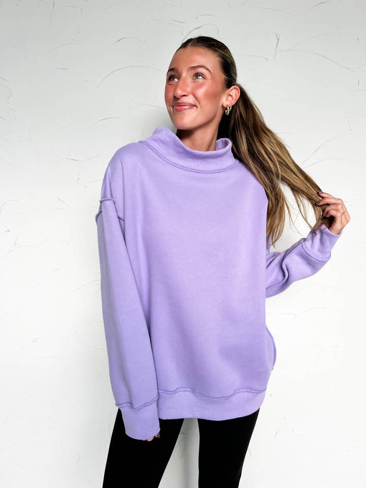 Sudadera de cuello alto - Lavanda para venta al por mayor de Pierce + Pine