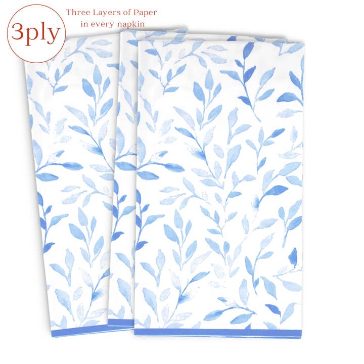 Stxy’s - Wholesale Wegwerpservet - Blauw en Wit Takken Papieren Gastendoekjes - 25 stuks2