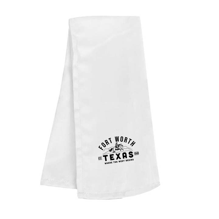 Fort Worth Texas Dish Towel for wholesale by Made in Texas Co.
