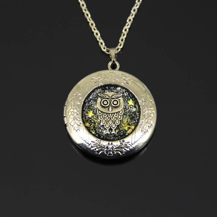 Owl Locket Necklace, Custom Photo Lockets, Valentines for wholesale by SomeBijoux4You
