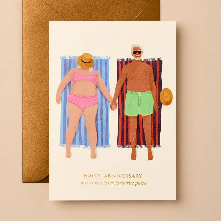 Gold Foil Love & Anniversary Card | Modern Sustainable Style for wholesale by Gabrielle & Celine Greeting Cards USA
