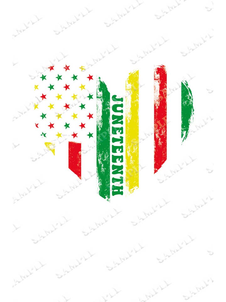 Polar bee - Wholesale Screen Printed T-Shirt - Women's - PB-3041. JUNETEENTH HEART FLAG3
