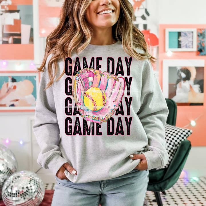 Softball Retro : Game Day - Sweatshirt for wholesale by Cash & Drix Wholesale