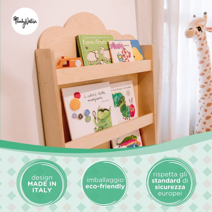 Family Nation - Wholesale Bookcase - Montessori Front-Facing Bookshelf - Cloud 2