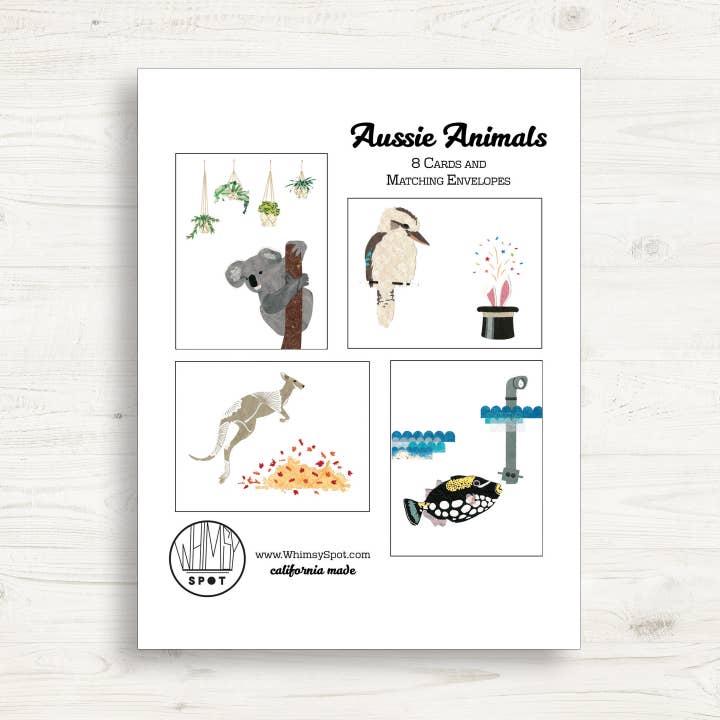 Aussie djur kort Set för wholesale av Whimsy Spot