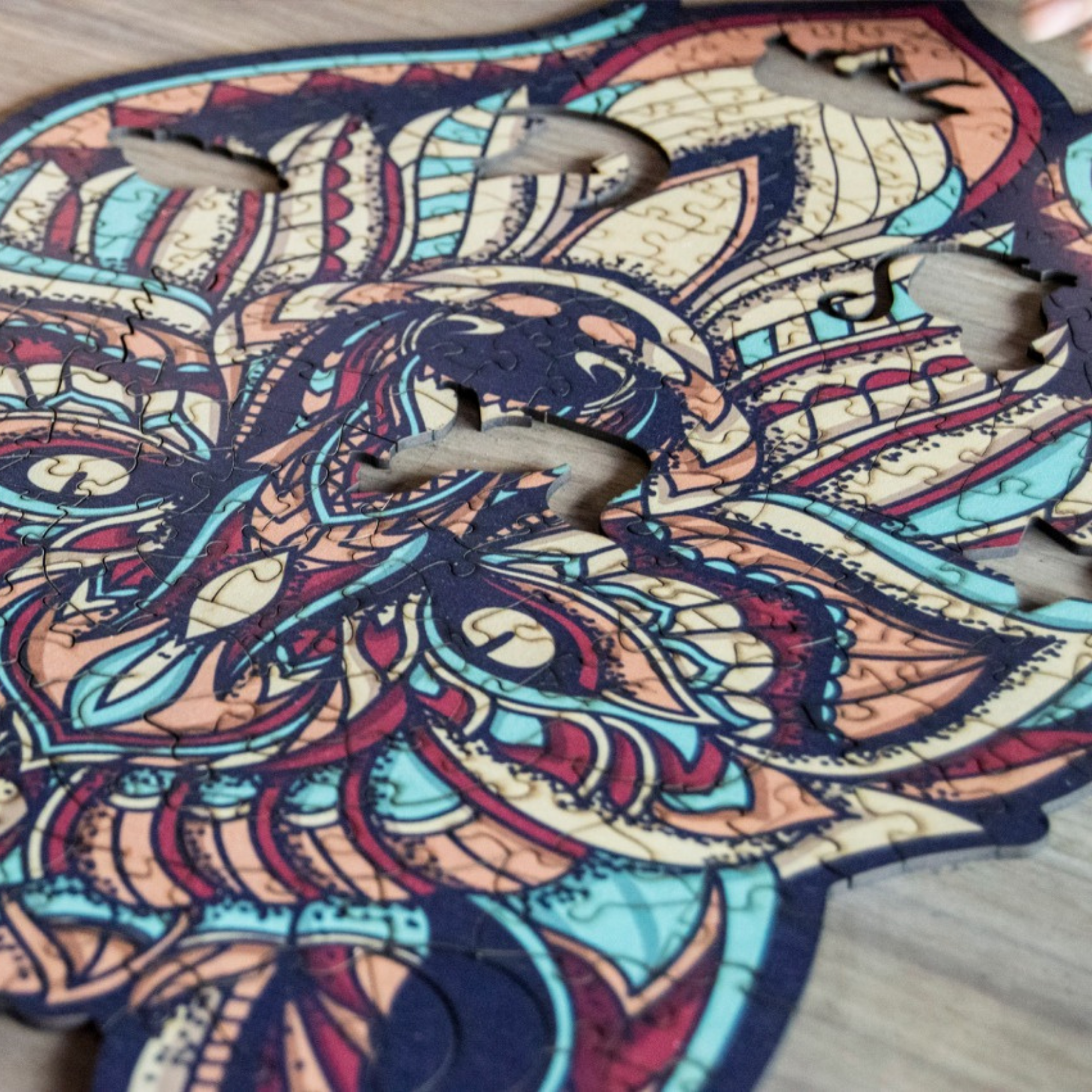 WAWW Artisanal Wooden Puzzles - Wholesale Puzzle - Adult - WOLF wooden jigsaw Puzzle | 23" Whimsies | Animal Totem8