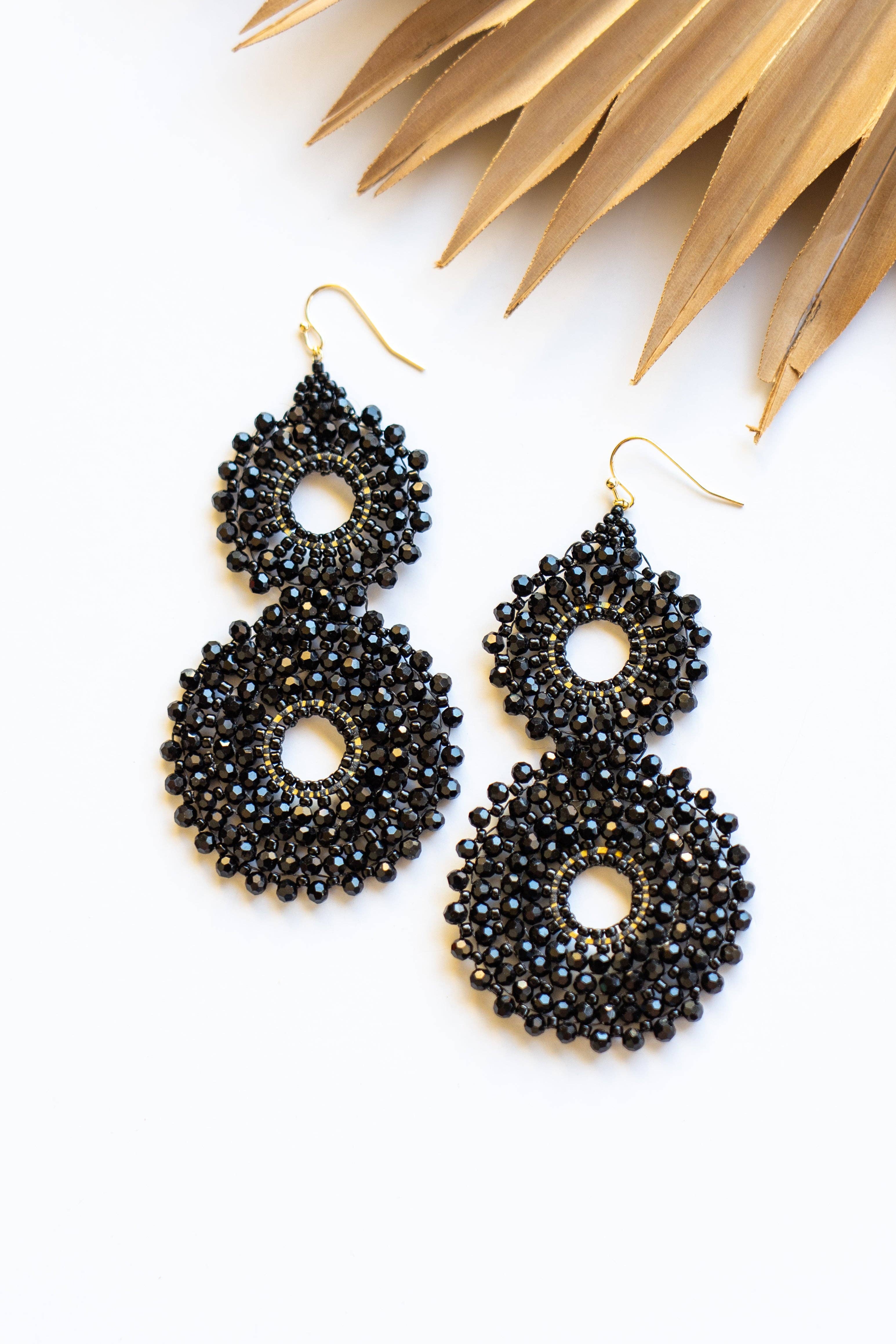 Bali Queen - Wholesale Dangle Earrings - Thai Crystal Double Circle Earrings5