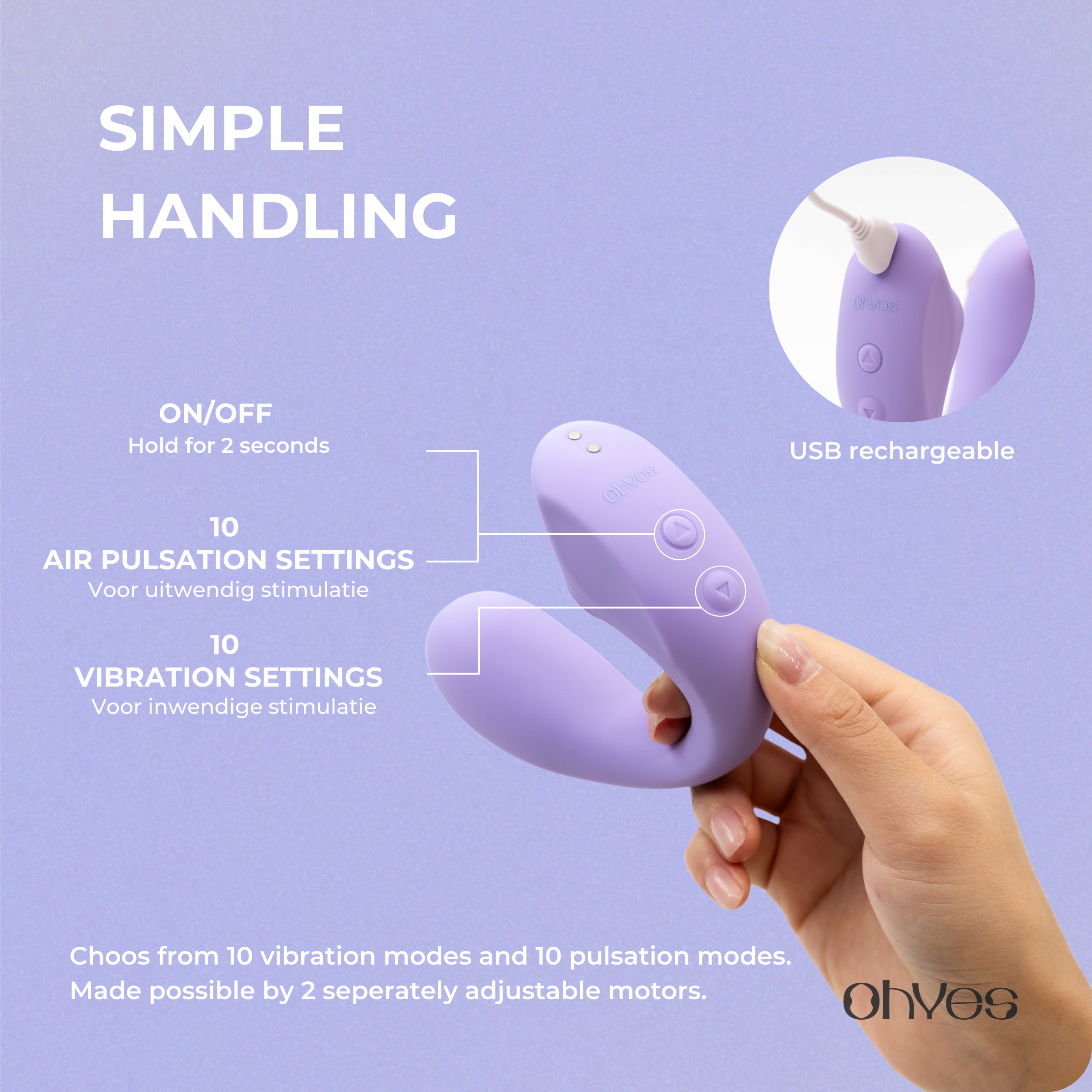 ohyes - Wholesale Sex Toy - Dual Air Pressure and G Spot Vibrator - OHYES Pulse 3