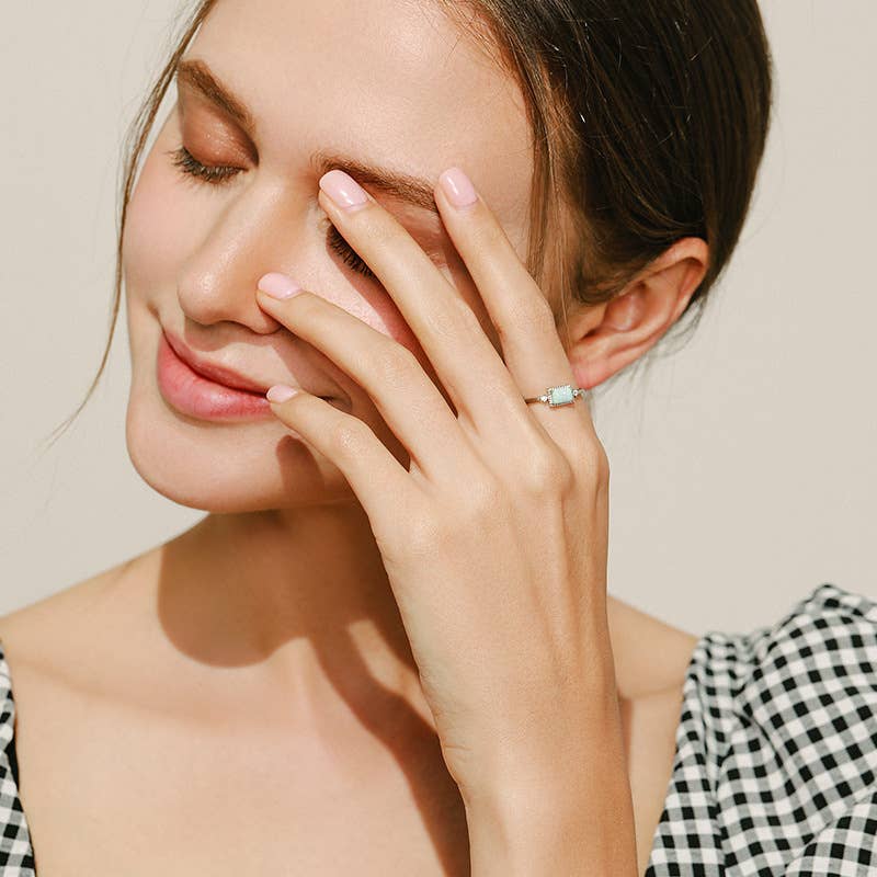 Gioiellin - S925 Silver Jewelry – wholesale Jewellery set – S925 Sterling Silver High-grade Opal Earrings and Ring Set8