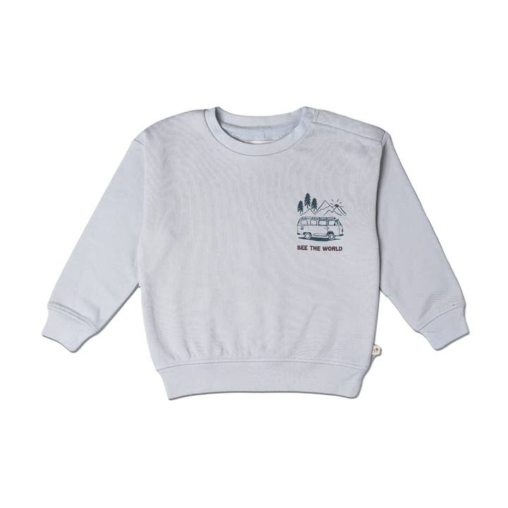 Organic Fleece Sweatshirt - Travel for wholesale by Makemake Organics