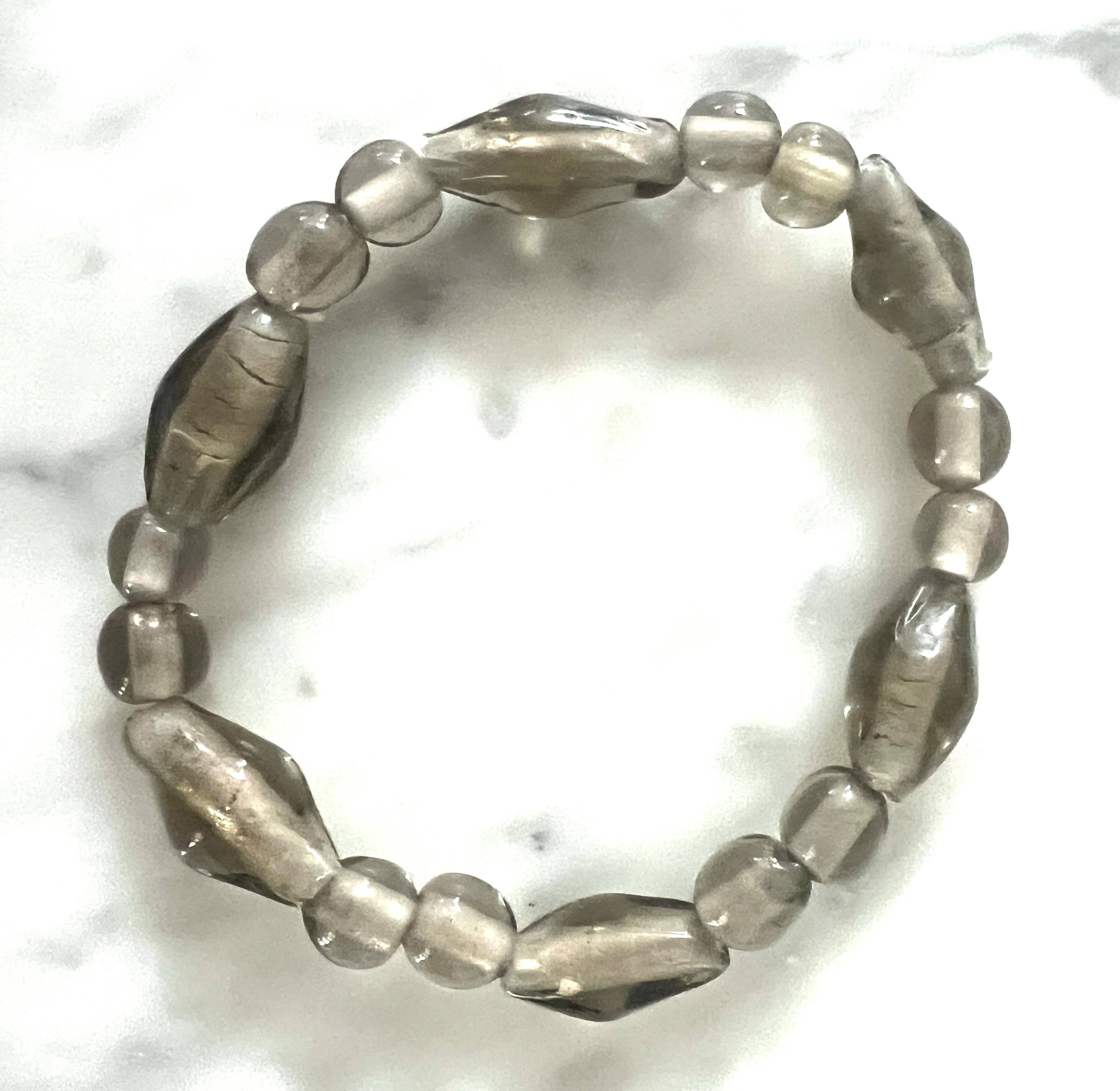 Erik & Mike - Wholesale Beaded Bracelet - Java glass bracelets $5 each bracelet Grey1