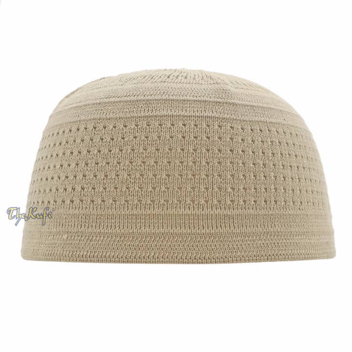 IndoMode - Wholesale Beanie - Men's - Light Olive Green Cotton Stretch-Knit Muslim Kufi Skull Cap