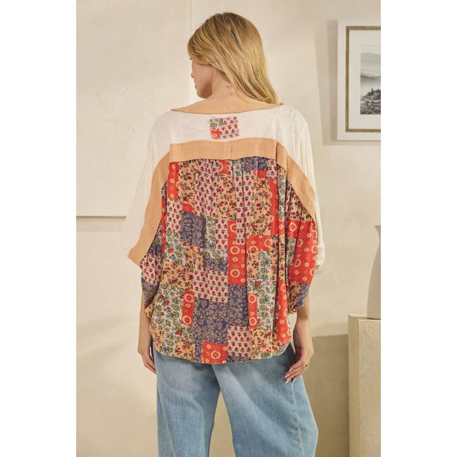 Oli&Hali - Wholesale Knit Top - Women's - WASHED RIB CROSSED PATCHWORK TOP7