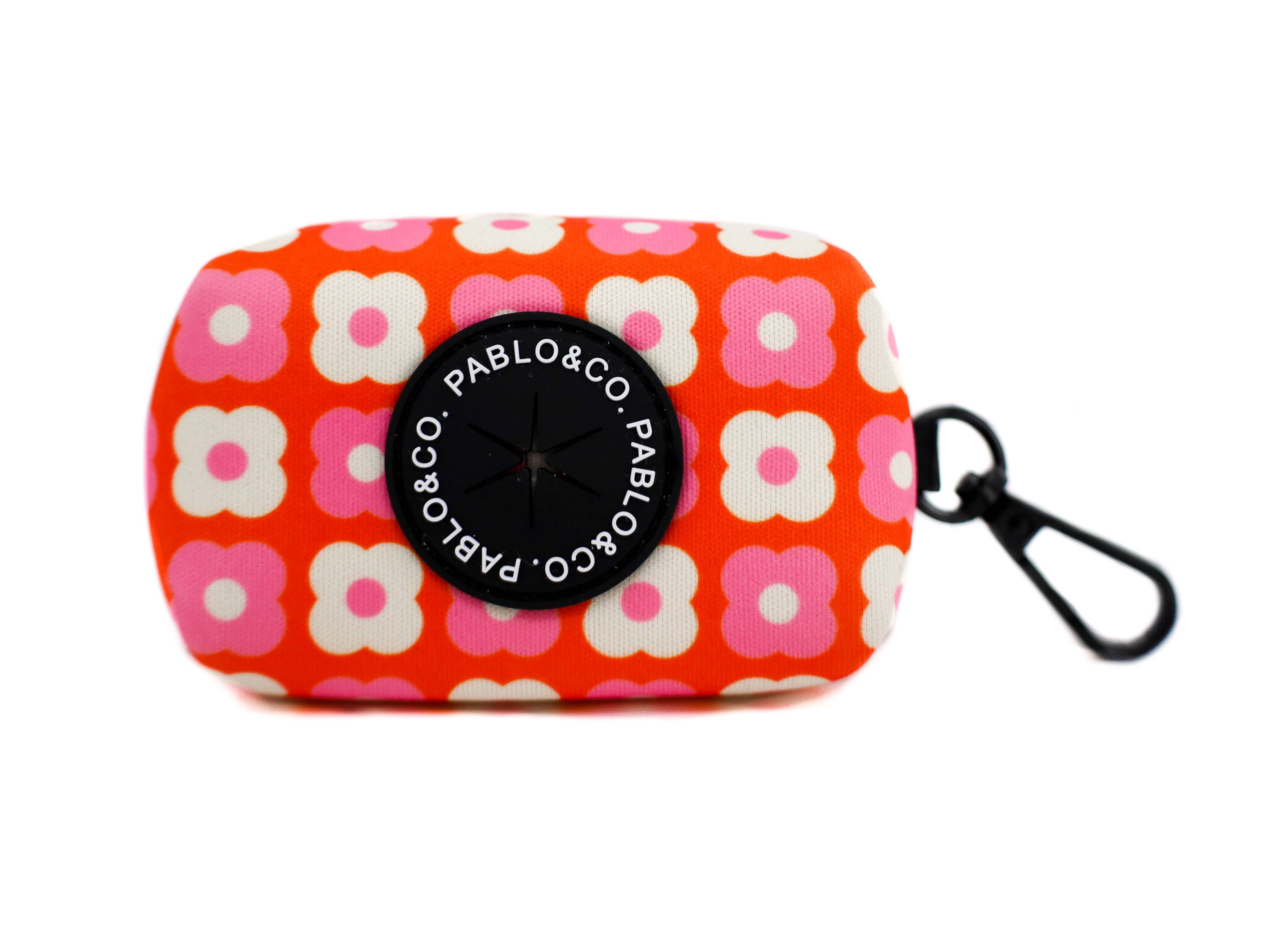 Pablo & Co. Boutique - Wholesale Pet Poop Bag Dispenser - Pink Checkered Daisies - DOG POOP BAG HOLDER0