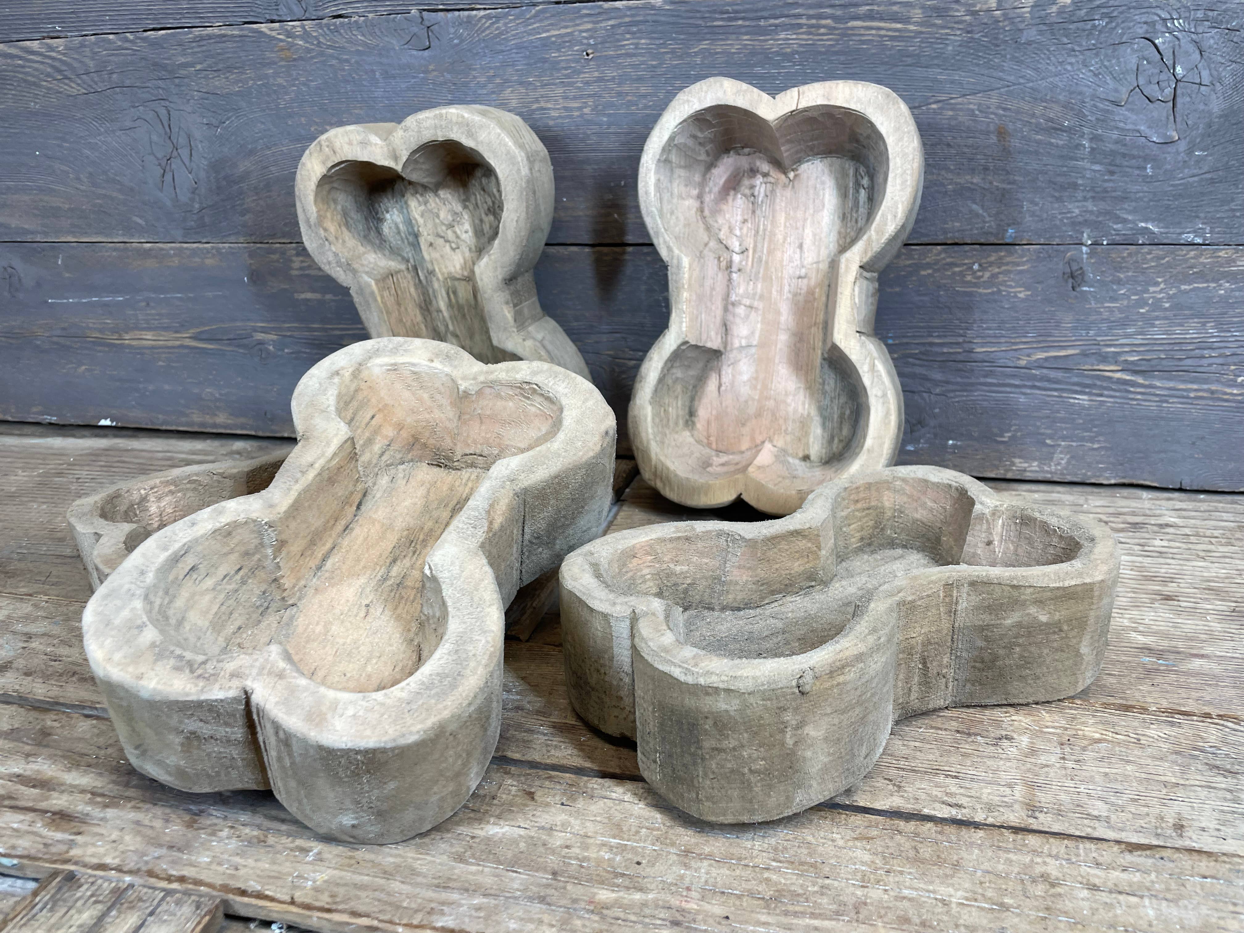 My Amigos Imports - Wholesale Decoratief bord/schotel/kom - Hondenbot deegkom 20x13 cm - onbewerkt - NFC-variant2