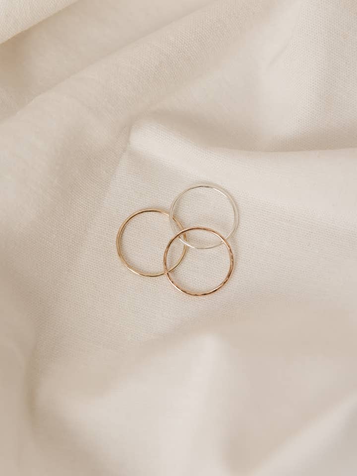 Trio of Hammered Stacking Rings for wholesale by Studio Adorn