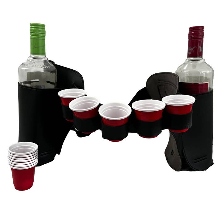 Funda para licor, soporte para botellas de alcohol con vasos de plástico para venta al por mayor de BeerBong .com