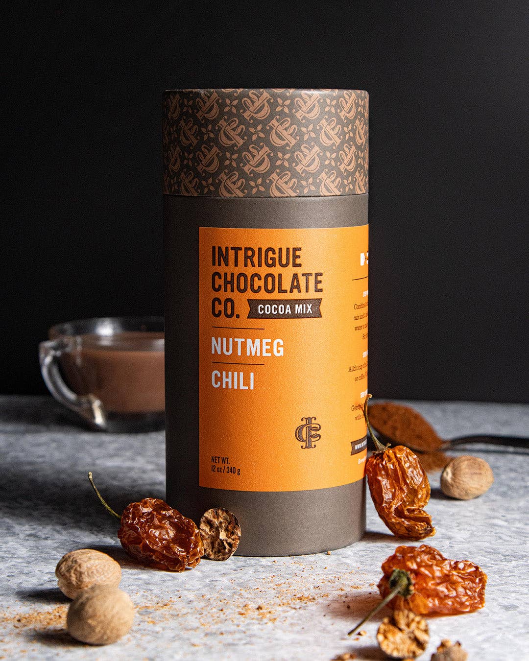 Intrigue Chocolate Co. - Wholesale Hot Cocoa Mix/Kit - Nutmeg & Chili Hot Cocoa Mix