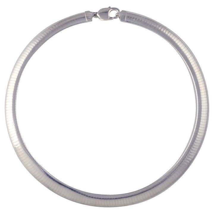 Cadena de collar de plata de ley con omega de 10 mm, Italia, Italia, joyería maciza de 925 para venta al por mayor de Select Lines