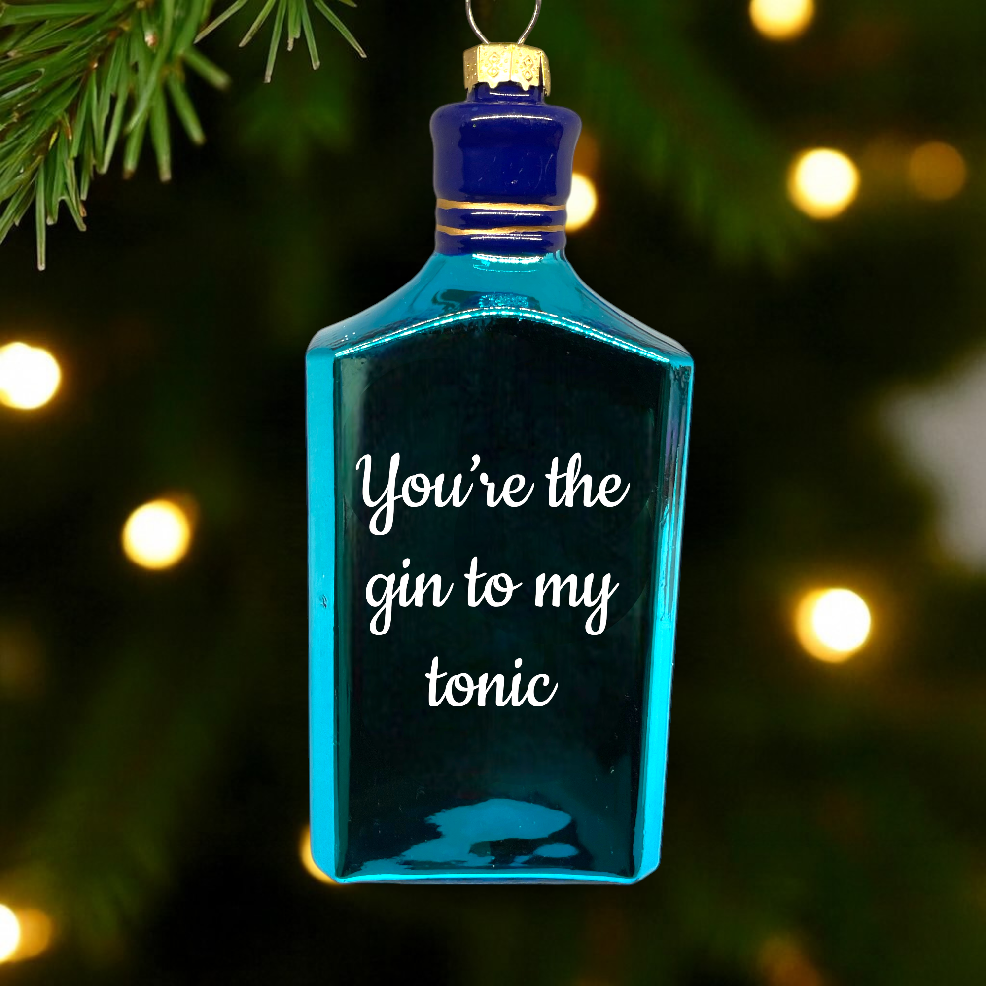 Noel Box - Wholesale Ornament - Gin Bottle Christmas Ornament – Glass Bar Décor1